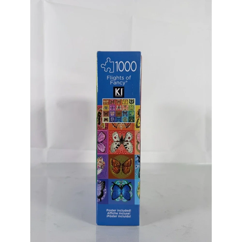 1000 Pieces Flights Of Fancy Puzzle mandala style Rainbow Butterflies Moths New - Picture 4 of 4